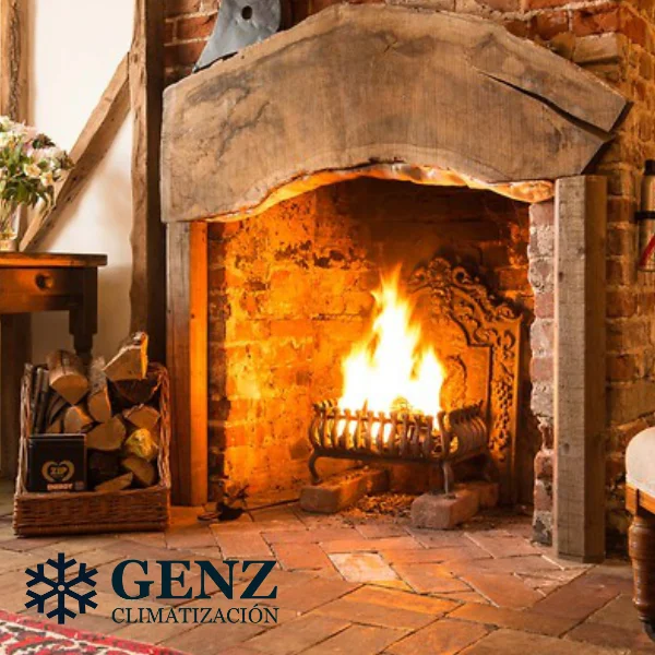 estufa a leña tradicional o chimenea
